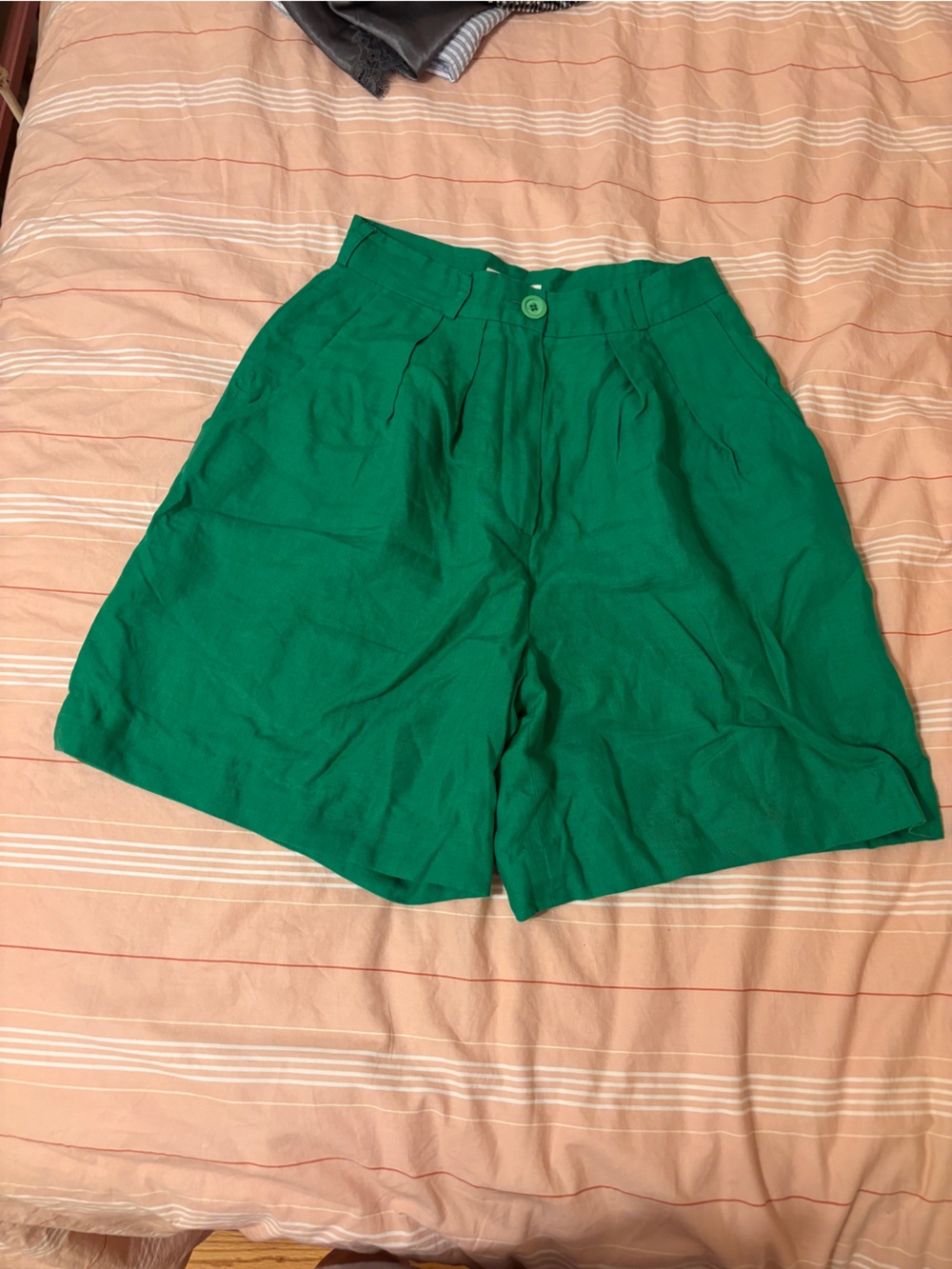 Ann Taylor Green Linen Shorts